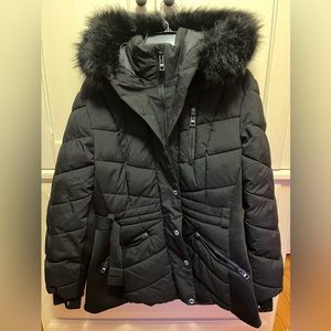 EUC Michael Kors Faux Fur Trim Quilted Puffer Coat